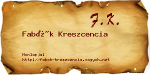 Fabók Kreszcencia névjegykártya